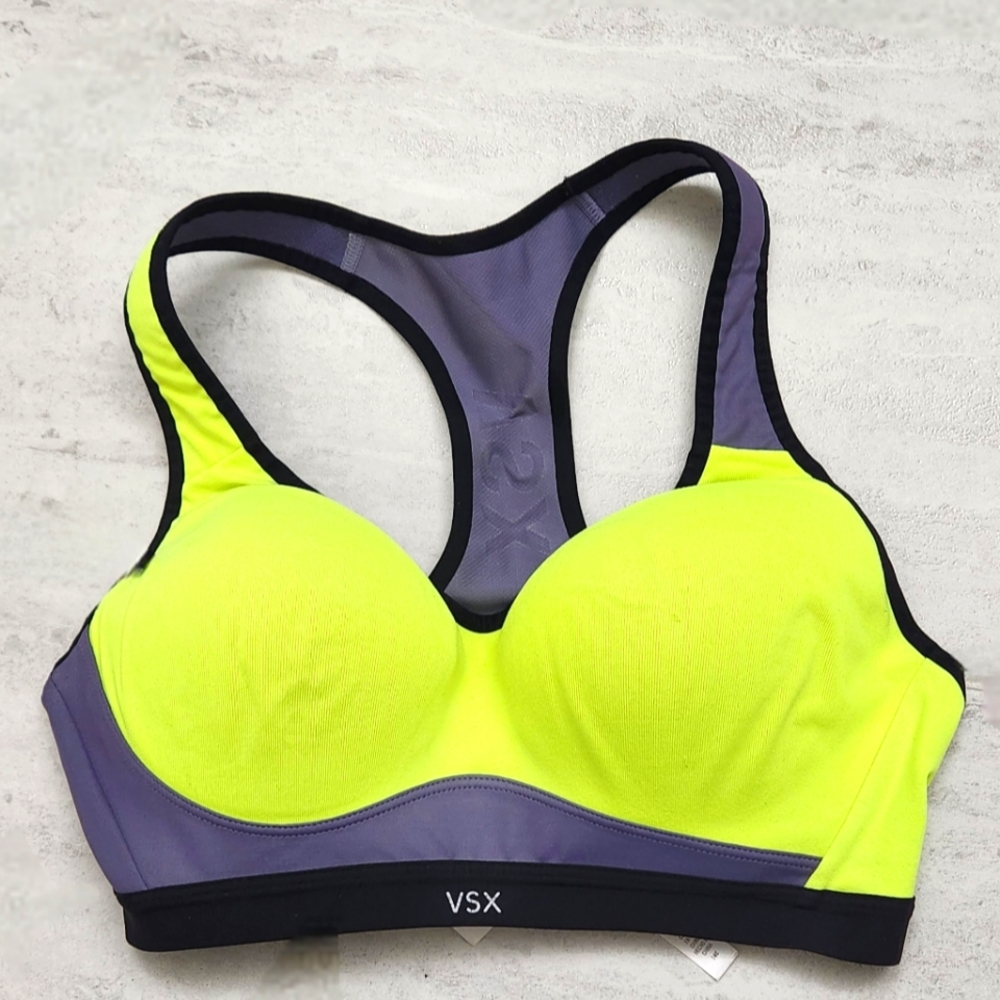Victoria's Secret VSX NeonYellow-gray Sport Bra